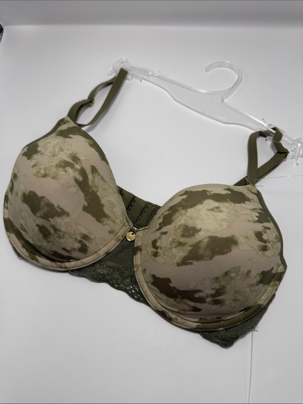Natori Olive Green Camouflage Molded Bra